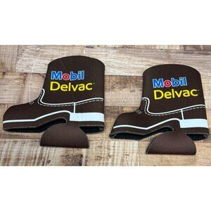 Mobil Delvac Professional Brown & White Boot Can Cooler Set
